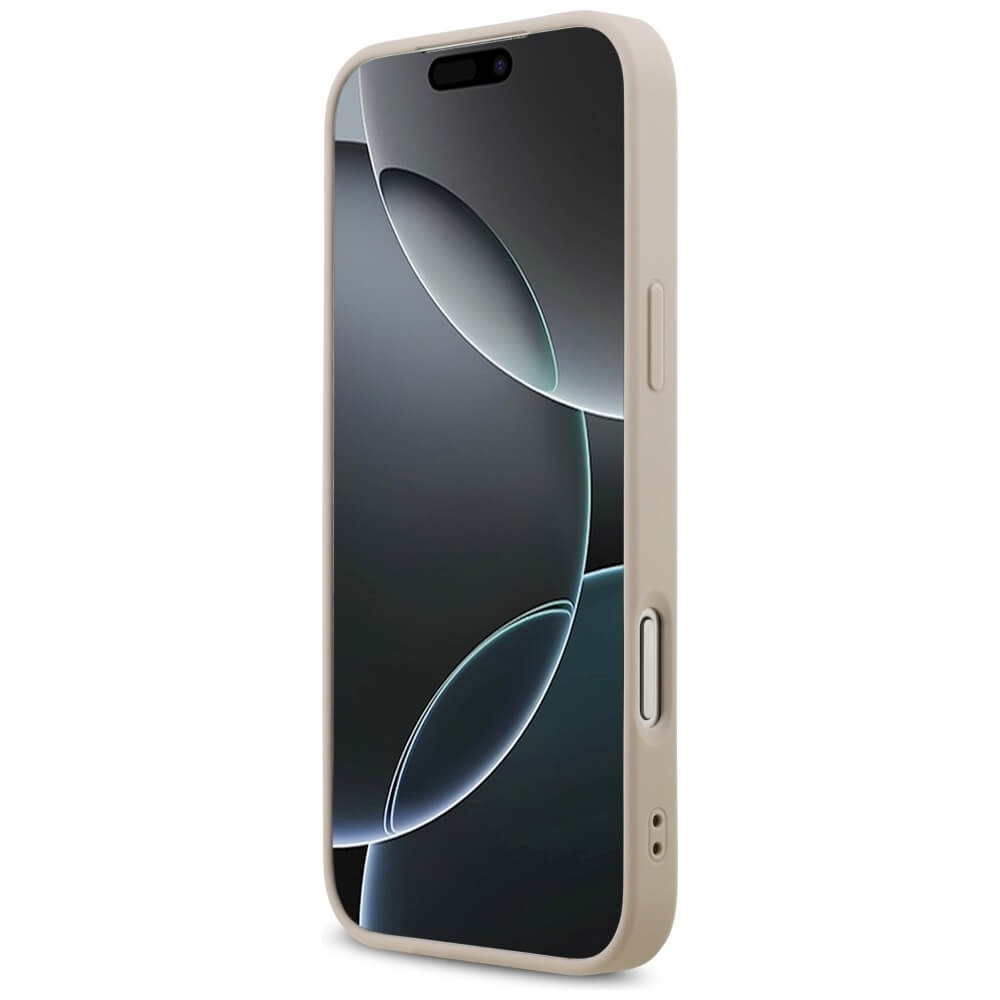 Guess iPhone 17 Pro Max - 4G Small Classic Logo MagSafe - Σκληρή Θήκη με Πλαίσιο Σιλικόνης και Επένδυση Συνθετικού Δέρματος - Pink