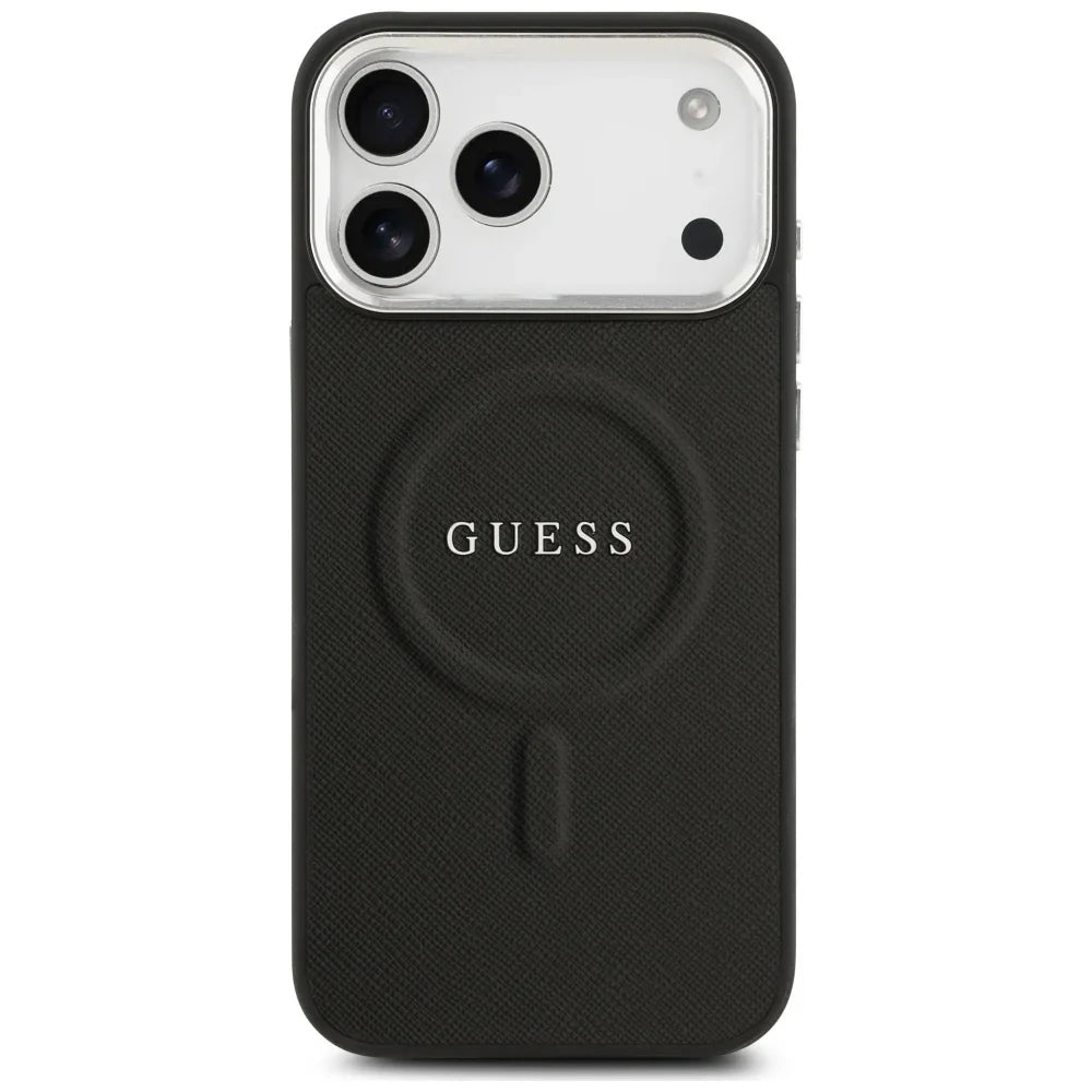 Guess iPhone 17 Pro Max - Classic Logo MagSafe - Σκληρή Θήκη με Επένδυση Οικολογικού Δέρματος - Black