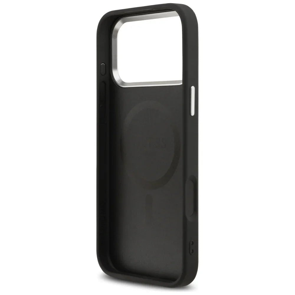 Guess iPhone 17 Pro Max - Classic Logo MagSafe - Σκληρή Θήκη με Επένδυση Οικολογικού Δέρματος - Black