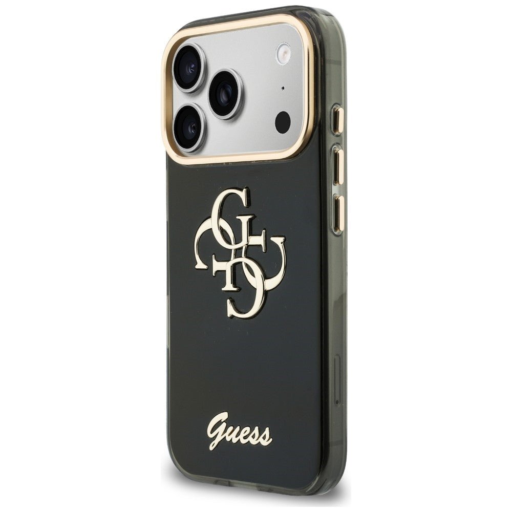 Guess iPhone 17 Pro Max / iPhone 18 Pro Max - Σκληρή Θήκη με Πλαίσιο Σιλικόνης - IML 4G Script Metal - Black