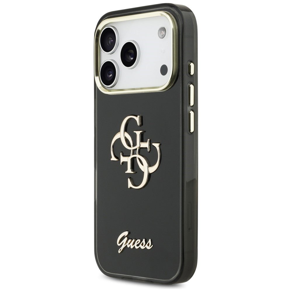 Guess iPhone 17 Pro Max - Σκληρή Θήκη με Πλαίσιο Σιλικόνης - IML 4G Script Metal - Black