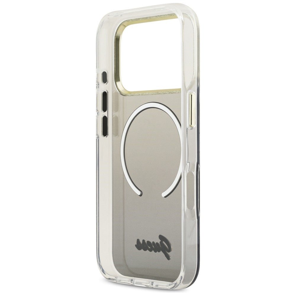 Guess iPhone 17 Pro Max - Σκληρή Θήκη με Πλαίσιο Σιλικόνης - IML Gradient Script Metal MagSafe - Black