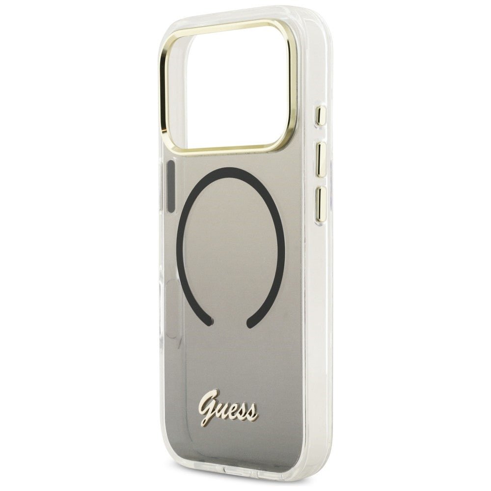 Guess iPhone 17 Pro Max - Σκληρή Θήκη με Πλαίσιο Σιλικόνης - IML Gradient Script Metal MagSafe - Black