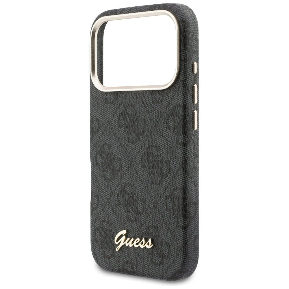 Guess iPhone 17 Pro Max - Σκληρή Θήκη με Πλαίσιο Σιλικόνης και MagSafe - 4G Script MagSafe - Black