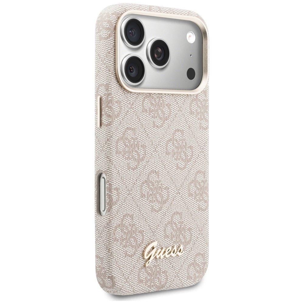 Guess iPhone 17 Pro Max - Σκληρή Θήκη με Πλαίσιο Σιλικόνης και MagSafe - 4G Script MagSafe - Pink