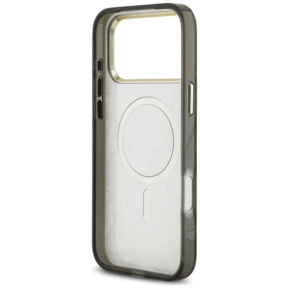 Guess iPhone 17 Pro Max - Σκληρή Θήκη με Πλαίσιο Σιλικόνης - Python Pattern MagSafe - Black