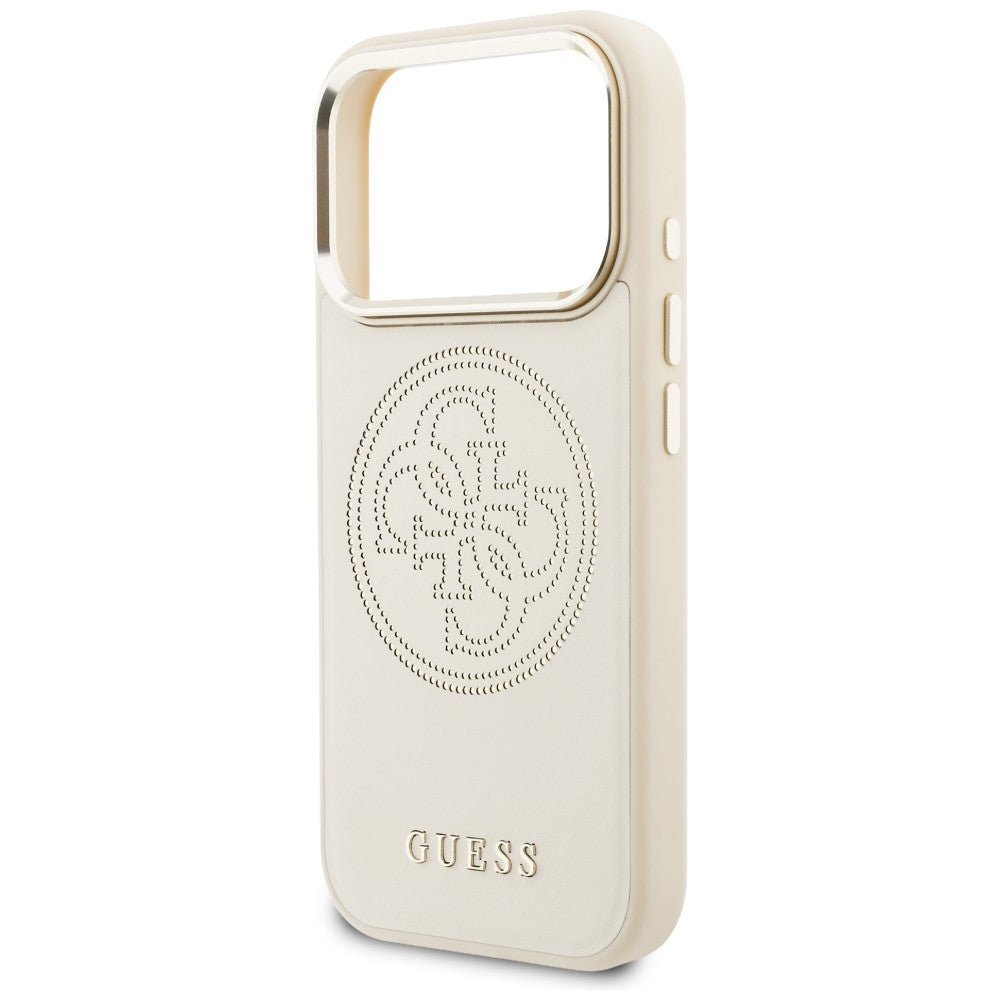 Guess iPhone 17 Pro Max - Θήκη με Επένδυση Συνθετικού Δέρματος - Perforated 4G MagSafe - Beige