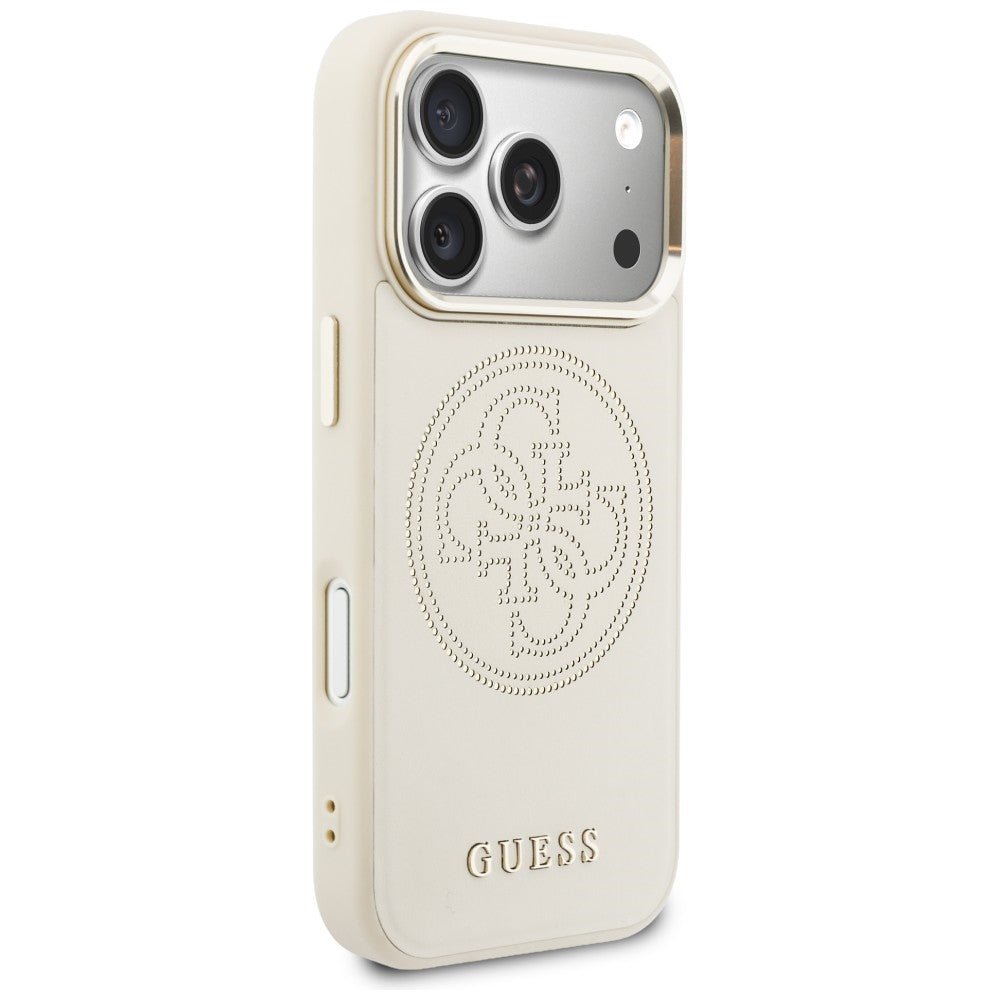 Guess iPhone 17 Pro Max - Θήκη με Επένδυση Συνθετικού Δέρματος - Perforated 4G MagSafe - Beige