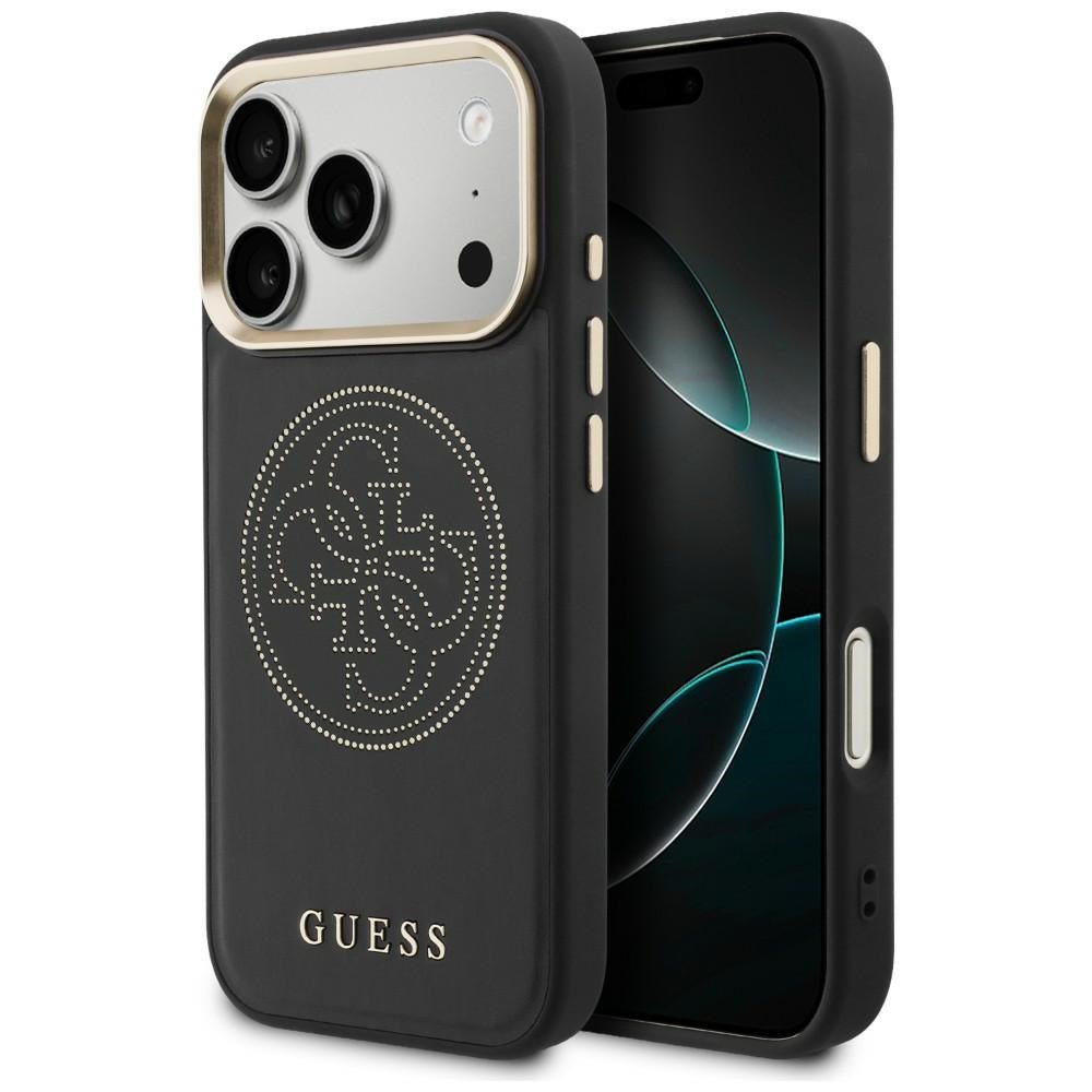 Guess iPhone 17 Pro Max - Θήκη με Επένδυση Συνθετικού Δέρματος - Perforated 4G MagSafe - Black