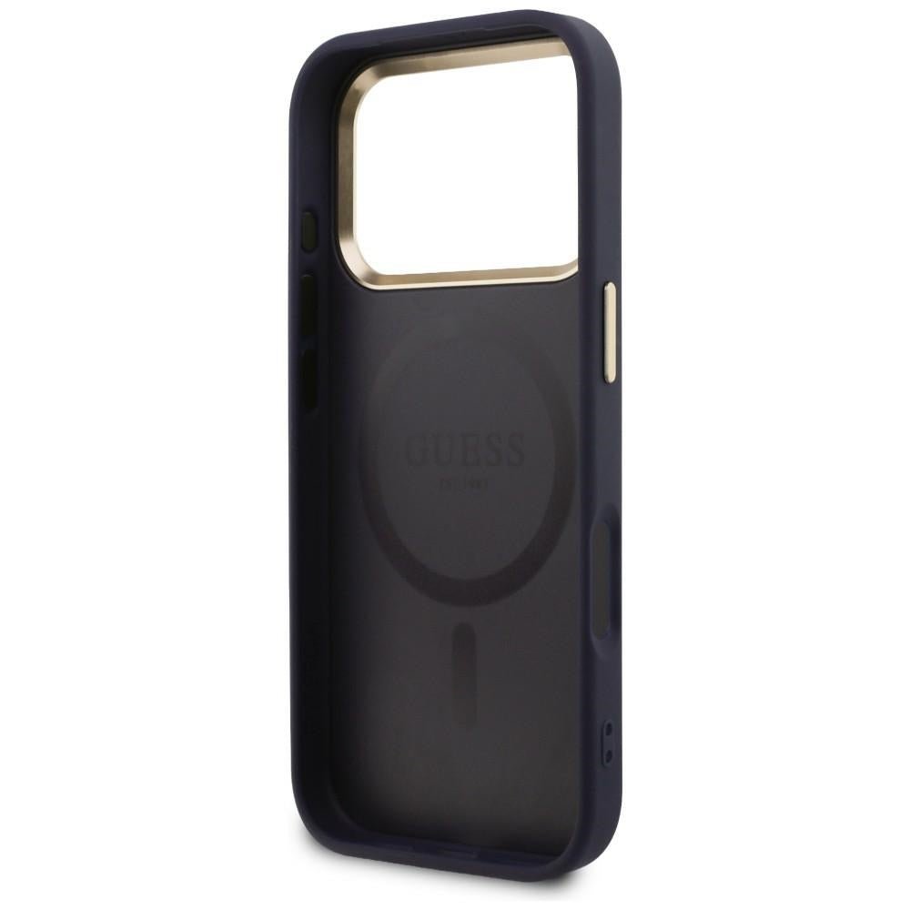 Guess iPhone 17 Pro Max - Θήκη με Επένδυση Συνθετικού Δέρματος - Perforated 4G MagSafe - Blue