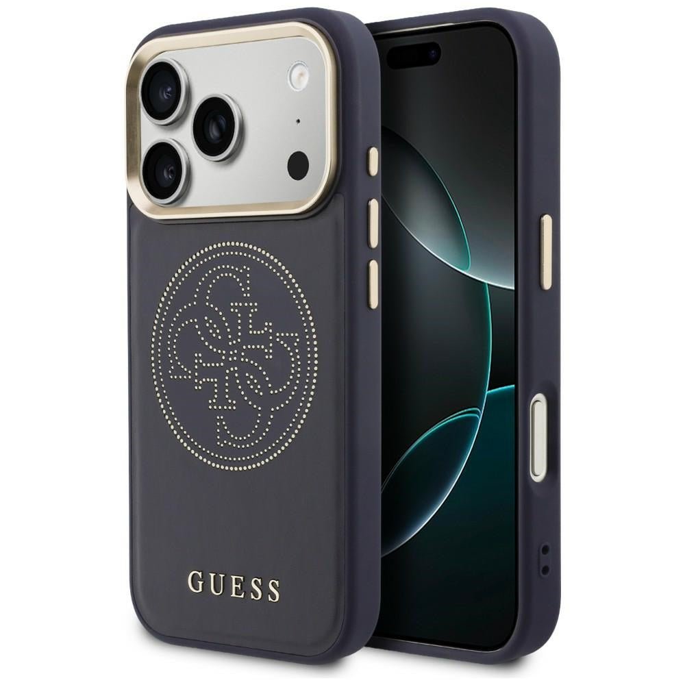 Guess iPhone 17 Pro Max - Θήκη με Επένδυση Συνθετικού Δέρματος - Perforated 4G MagSafe - Blue
