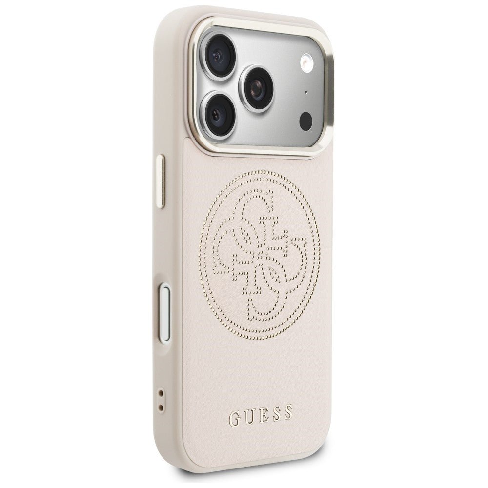 Guess iPhone 17 Pro Max - Θήκη με Επένδυση Συνθετικού Δέρματος - Perforated 4G MagSafe - Pink