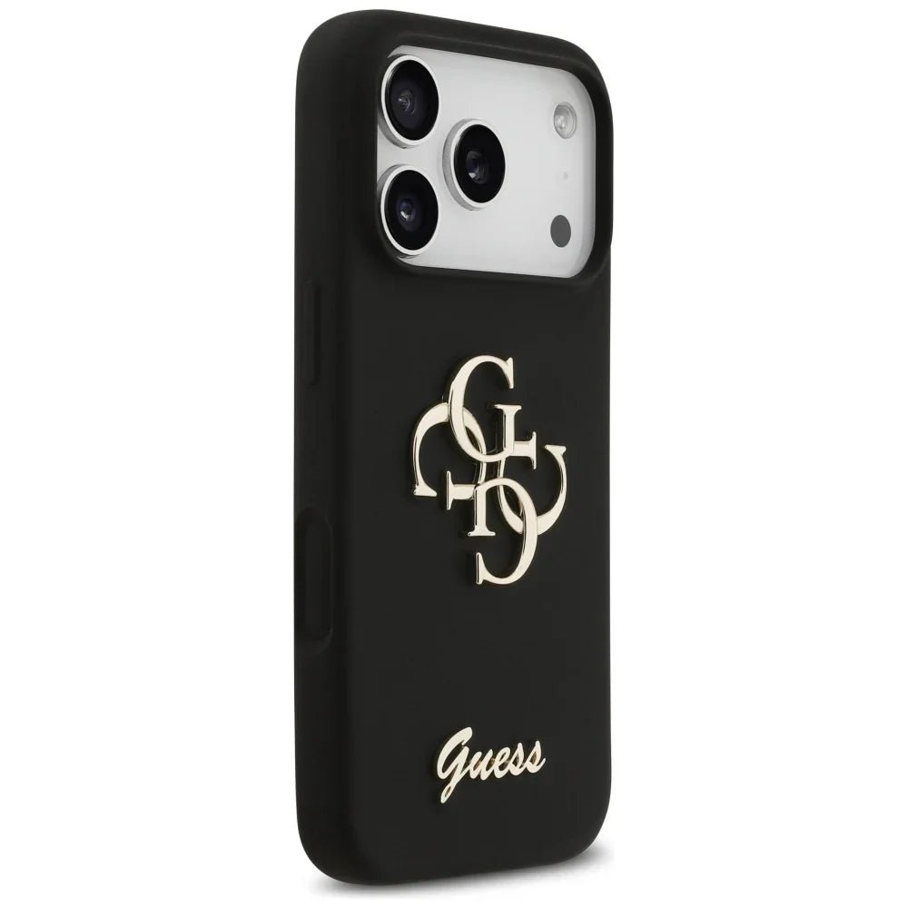 Guess iPhone 17 Pro - Silicone Big 4G Script - Σκληρή Θήκη Σιλικόνης - Black