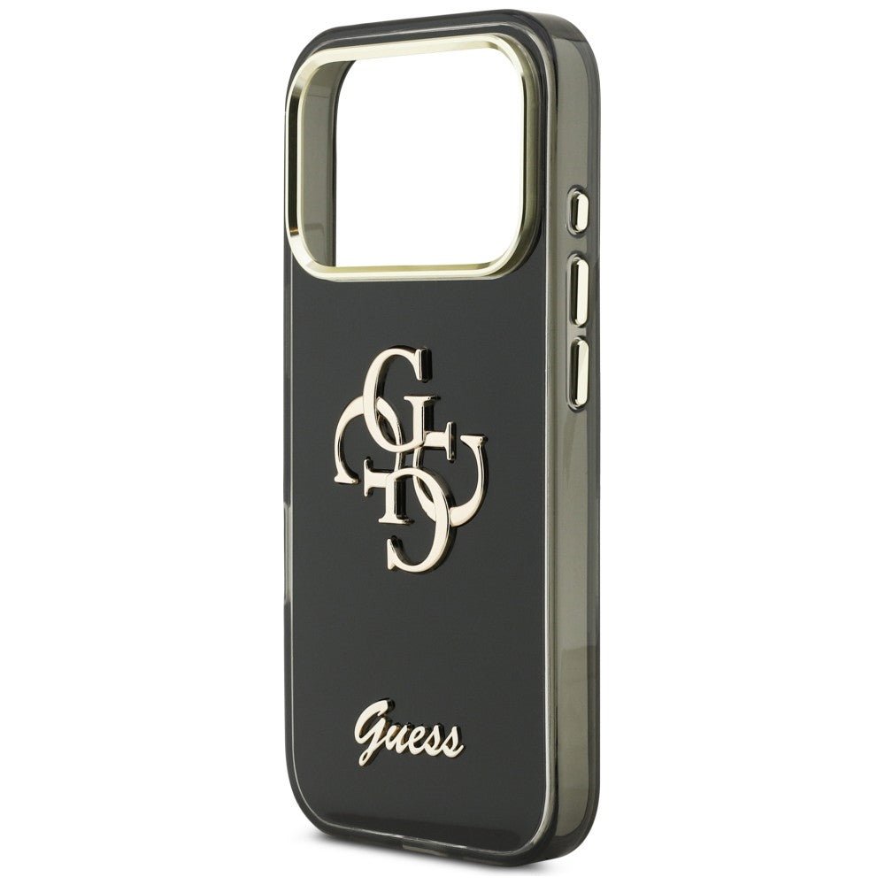 Guess iPhone 17 Pro - Σκληρή Θήκη με Πλαίσιο Σιλικόνης - IML 4G Script Metal - Black