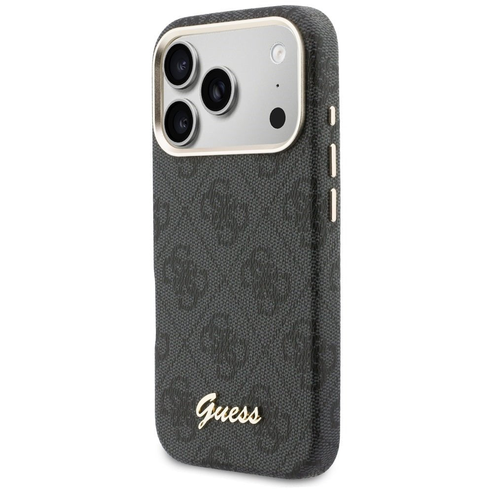 Guess iPhone 17 Pro - Σκληρή Θήκη με Πλαίσιο Σιλικόνης και MagSafe - 4G Script MagSafe - Black