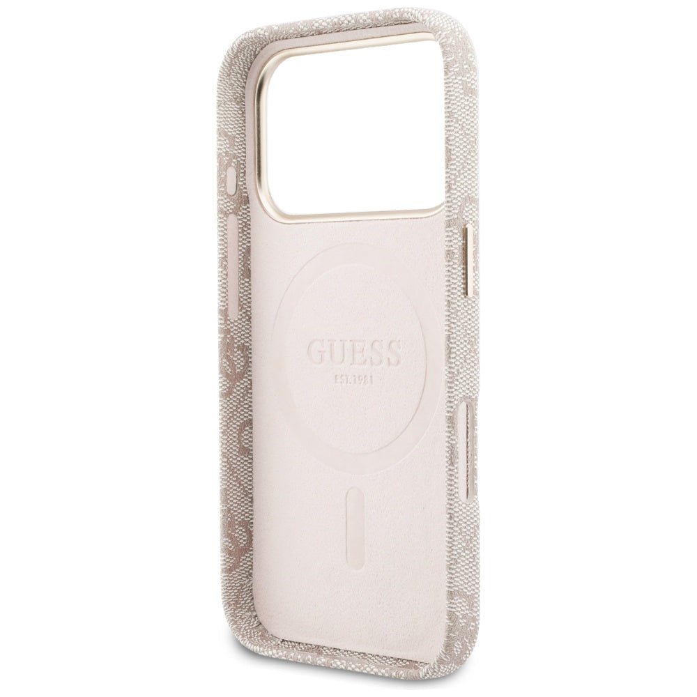 Guess iPhone 17 Pro - Σκληρή Θήκη με Πλαίσιο Σιλικόνης και MagSafe - 4G Script MagSafe - Pink