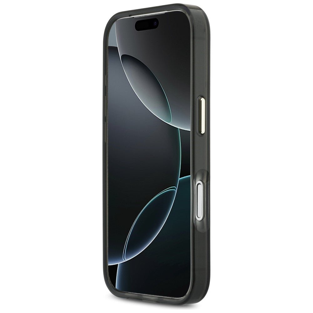 Guess iPhone 17 Pro - Σκληρή Θήκη με Πλαίσιο Σιλικόνης και MagSafe - IML Script Metal MagSafe - Black