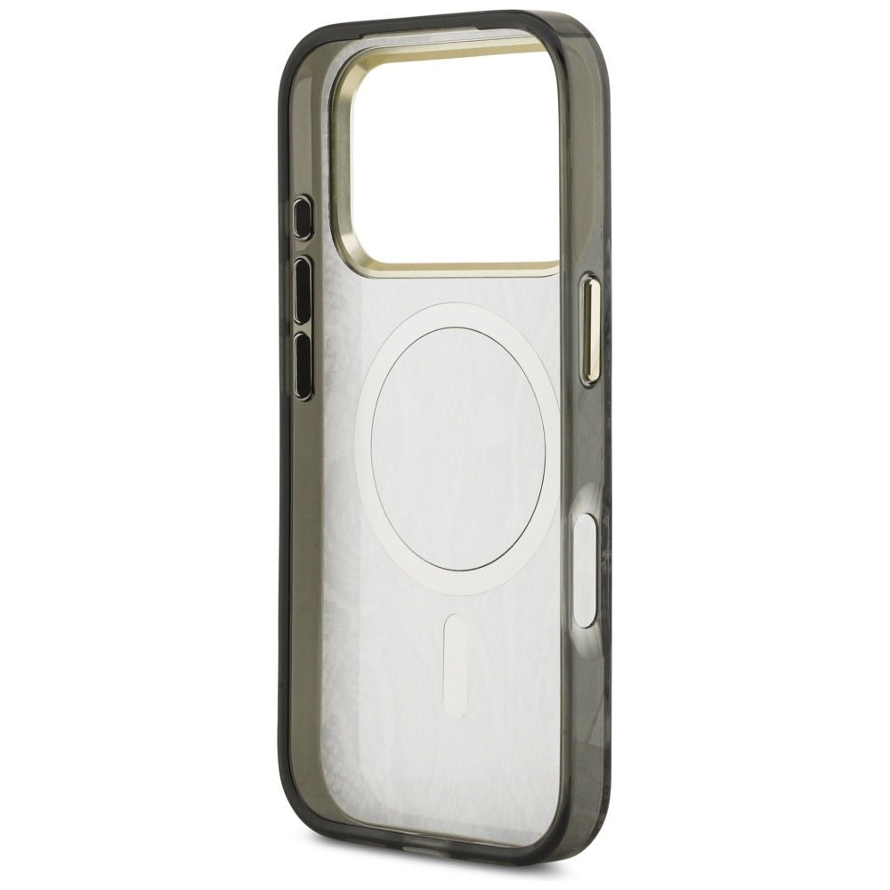 Guess iPhone 17 Pro - Σκληρή Θήκη με Πλαίσιο Σιλικόνης - Python Pattern MagSafe - Black