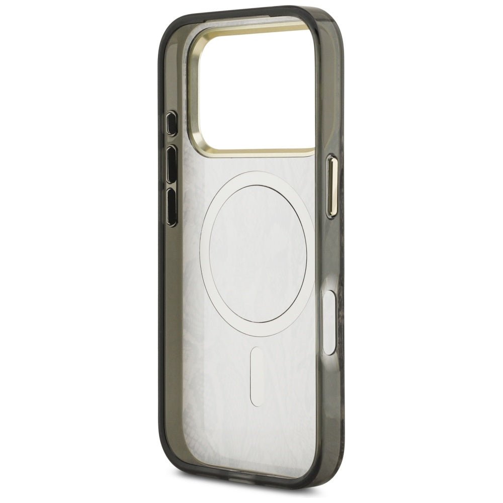 Guess iPhone 17 Pro - Σκληρή Θήκη με Πλαίσιο Σιλικόνης - Python Pattern MagSafe - Brown