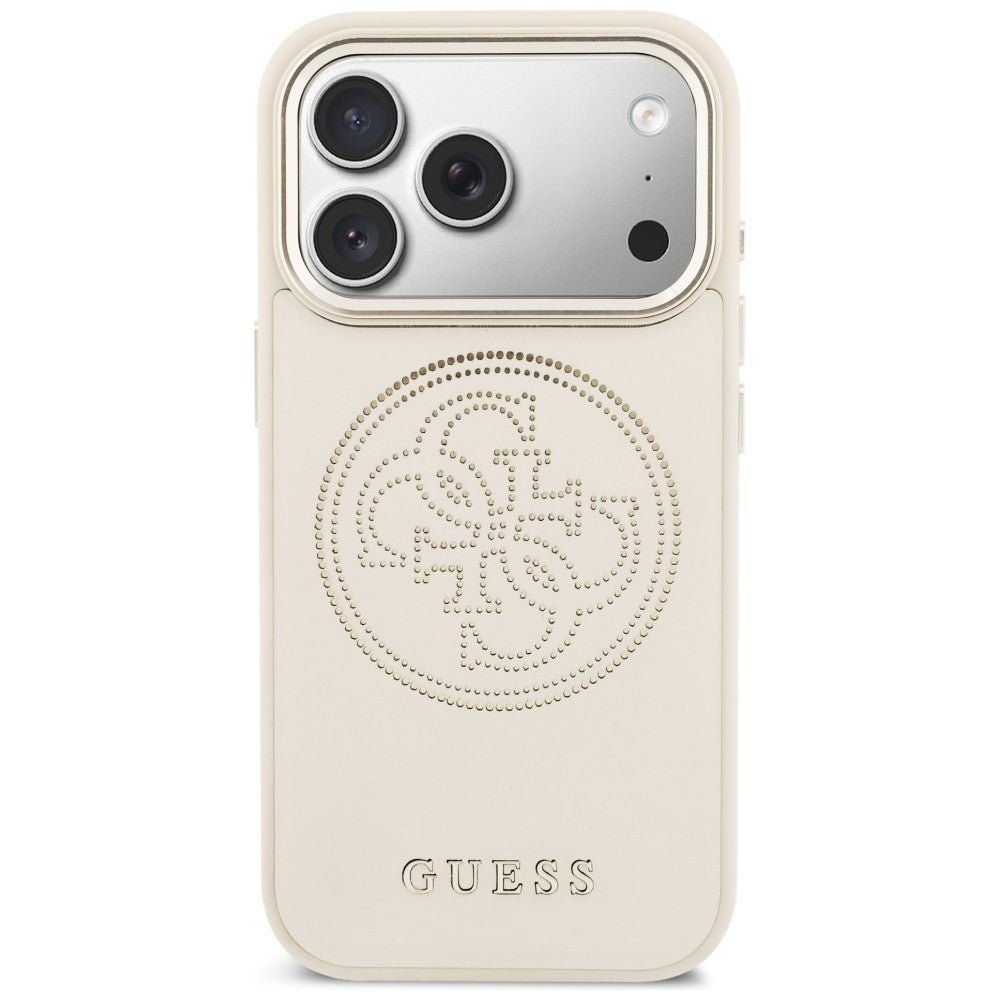 Guess iPhone 17 Pro - Θήκη με Επένδυση Συνθετικού Δέρματος - Perforated 4G MagSafe - Beige