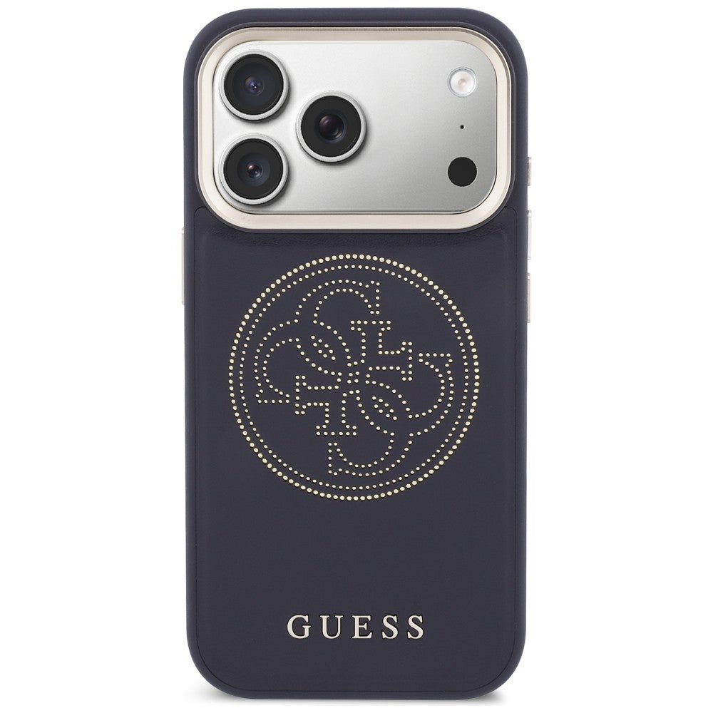 Guess iPhone 17 Pro - Θήκη με Επένδυση Συνθετικού Δέρματος - Perforated 4G MagSafe - Blue