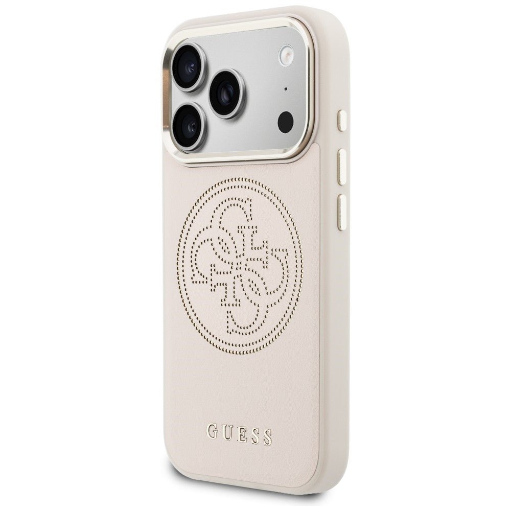 Guess iPhone 17 Pro - Θήκη με Επένδυση Συνθετικού Δέρματος - Perforated 4G MagSafe - Pink