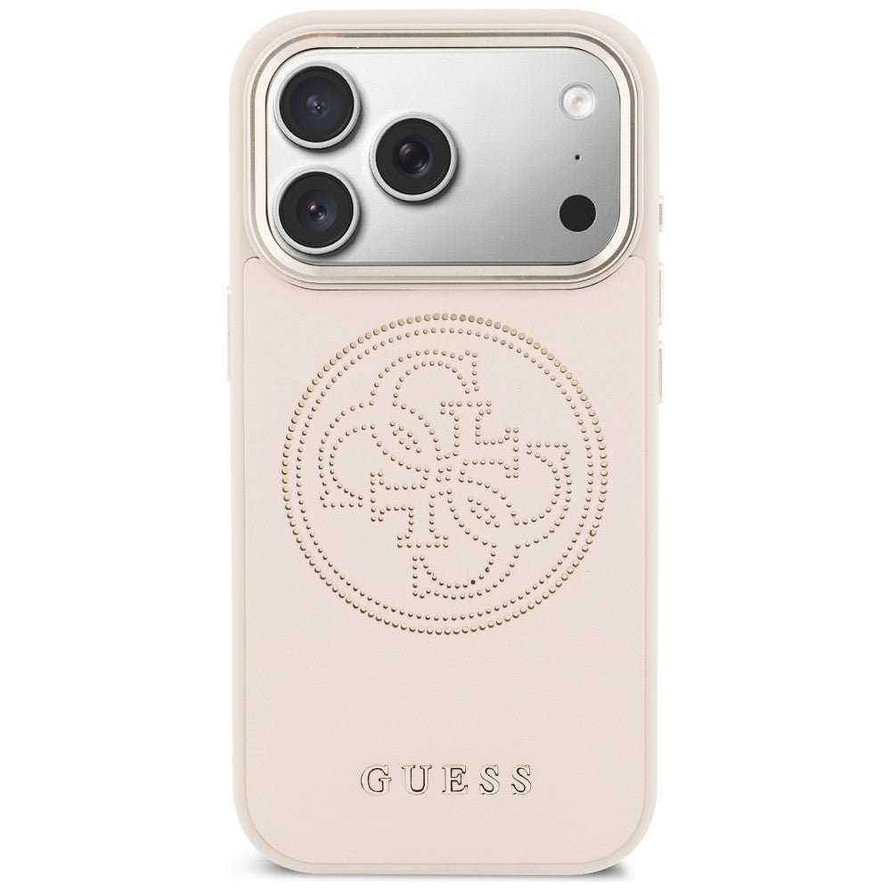Guess iPhone 17 Pro - Θήκη με Επένδυση Συνθετικού Δέρματος - Perforated 4G MagSafe - Pink