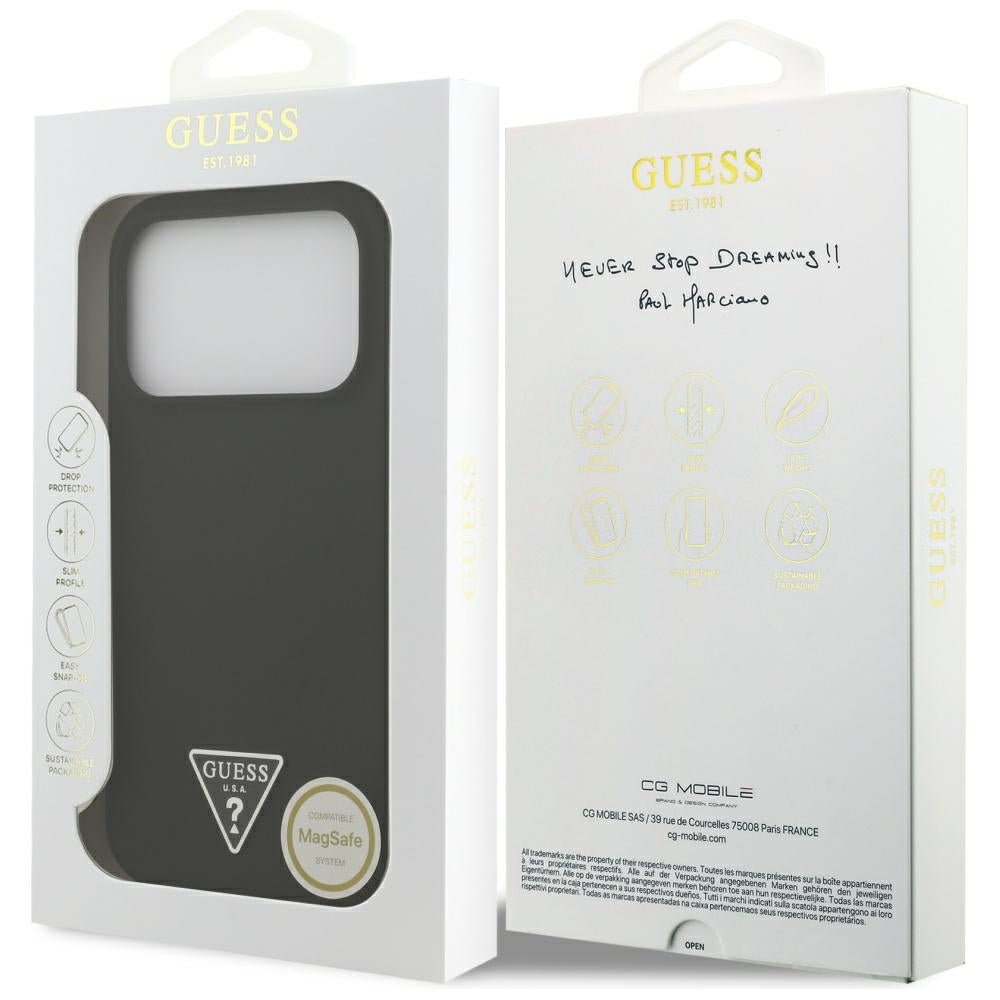 Guess iPhone 17 Pro - Θήκη Σιλικόνης με MagSafe - Silicone Triangle Logo MagSafe - Black