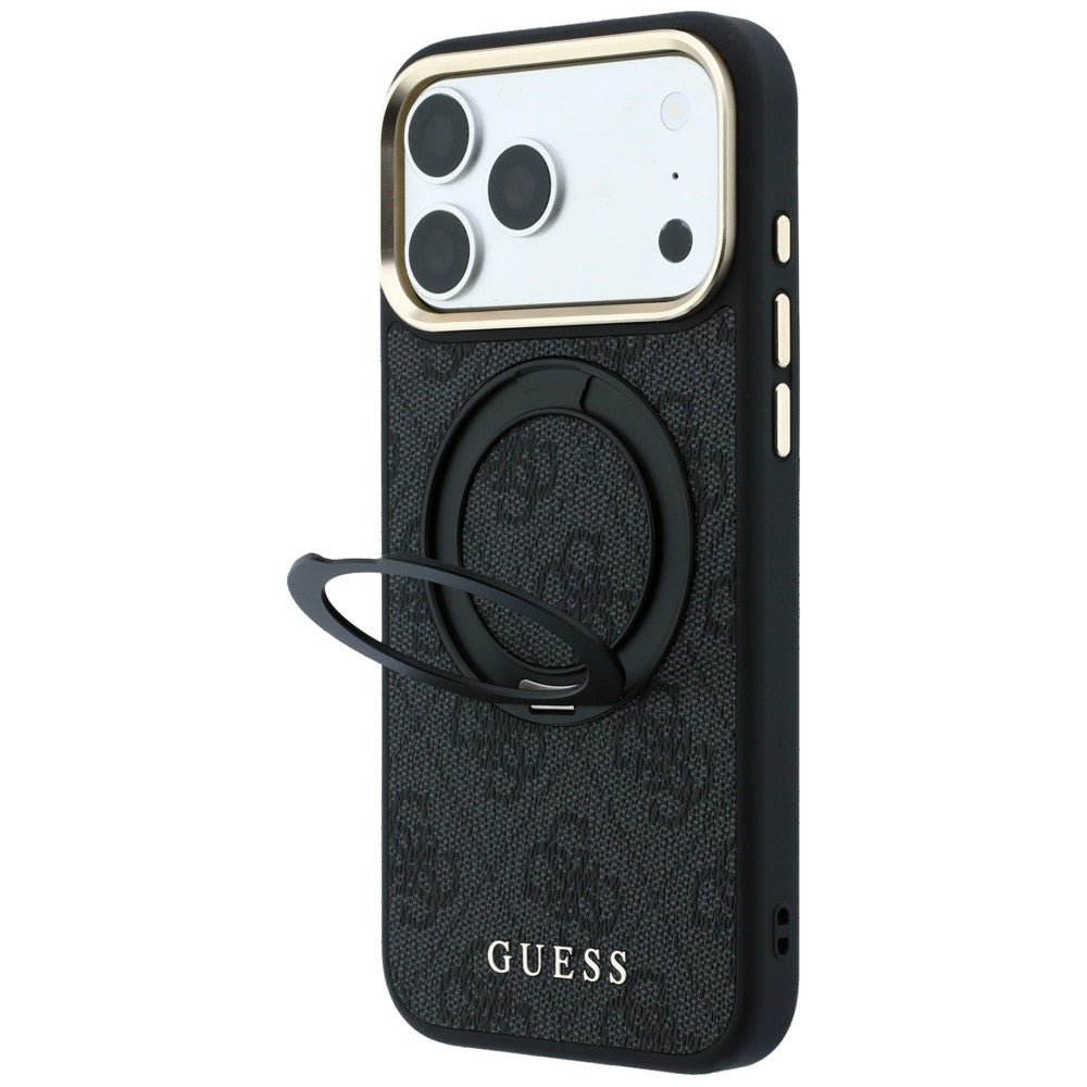 Guess iPhone 18 Pro / iPhone 17 Pro - Σκληρή Θήκη με Δαχτυλίδι Συγκράτησης MagSafe - Ring Stand 360 4G Classic Logo - Black