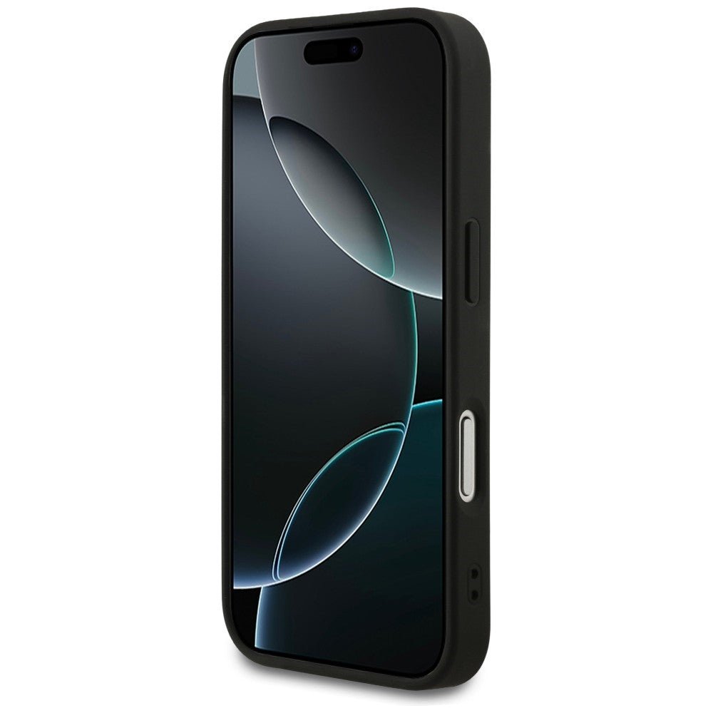 Guess iPhone 18 Pro / iPhone 17 Pro - Σκληρή Θήκη με Πλαίσιο Σιλικόνης και Επένδυση Συνθετικού Δέρματος MagSafe - 4G Small Classic Logo - Black