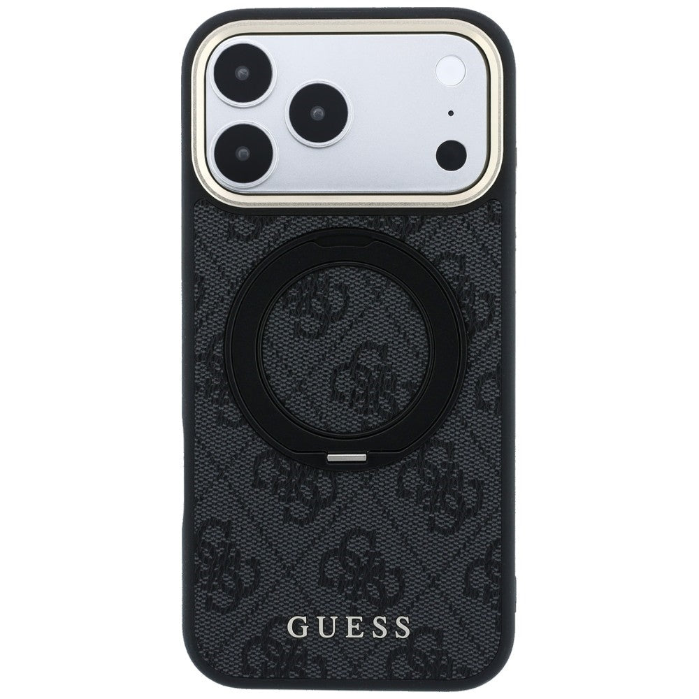 Guess iPhone 18 Pro Max / iPhone 17 Pro Max - Σκληρή Θήκη με Δαχτυλίδι Συγκράτησης MagSafe - Ring Stand 360 4G Classic Logo - Black