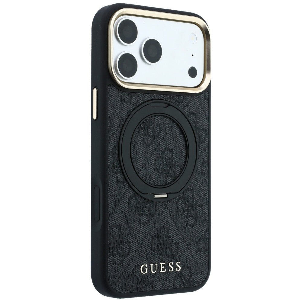 Guess iPhone 18 Pro Max / iPhone 17 Pro Max - Σκληρή Θήκη με Δαχτυλίδι Συγκράτησης MagSafe - Ring Stand 360 4G Classic Logo - Black
