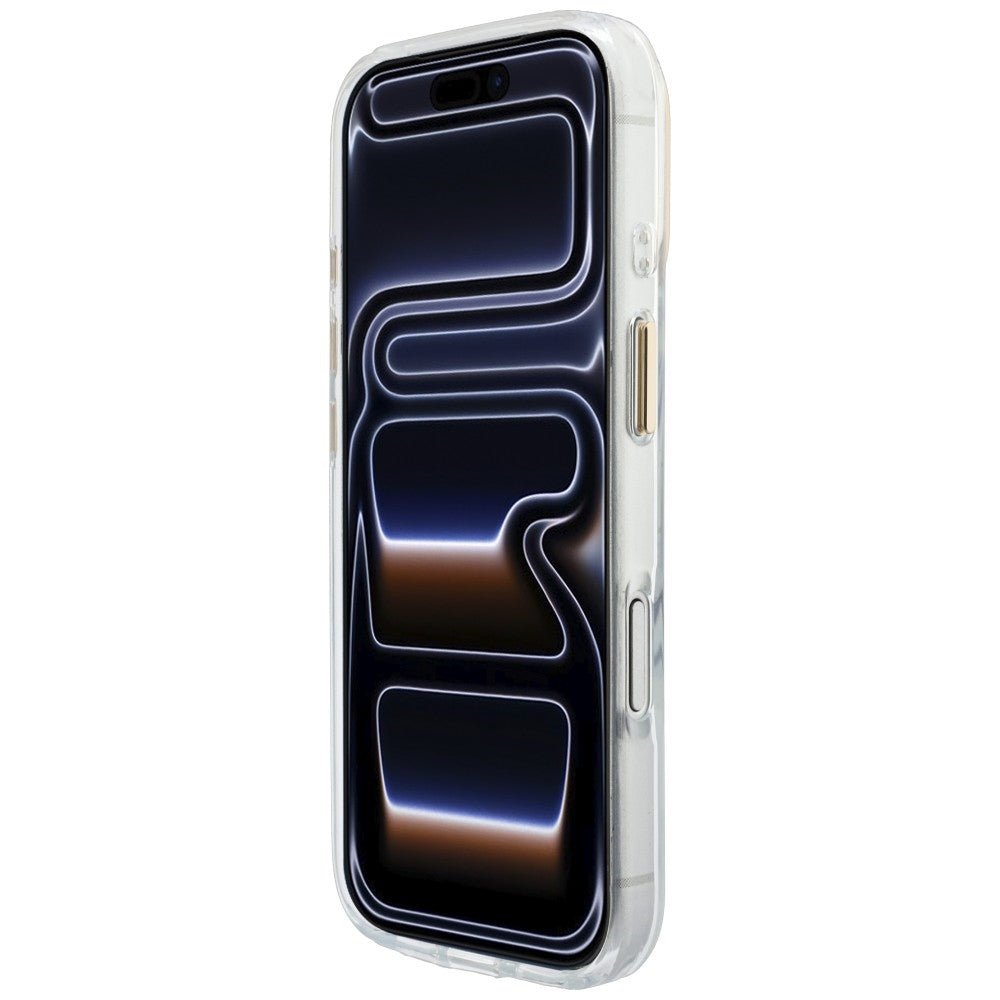 Guess iPhone 18 Pro Max / iPhone 17 Pro Max - Σκληρή Θήκη με Πλαίσιο Σιλικόνης και MagSafe - IML Script Metal - Clear
