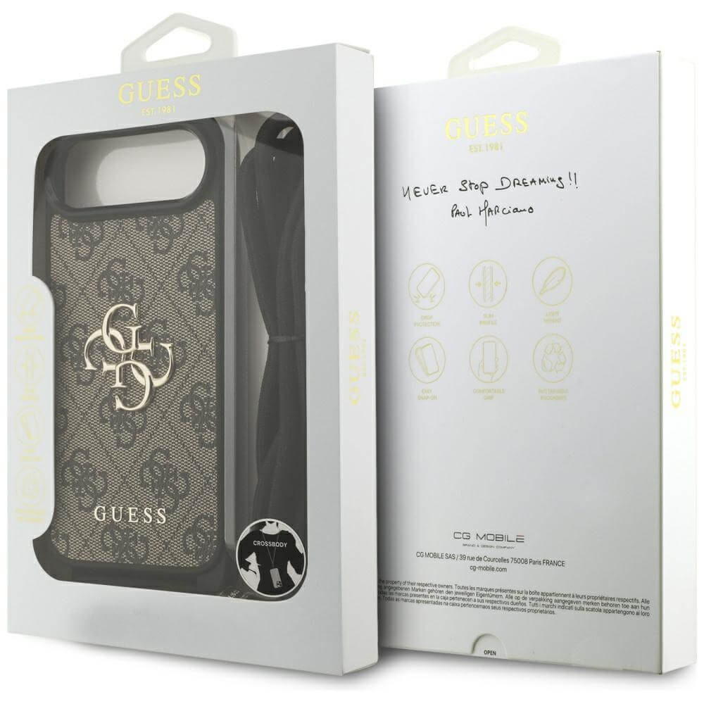 Guess iPhone Air - 4G Big Logo Cord Stap Crossbody - Θήκη με Επένδυση Συνθετικού Δέρματος και Λουράκι - Brown