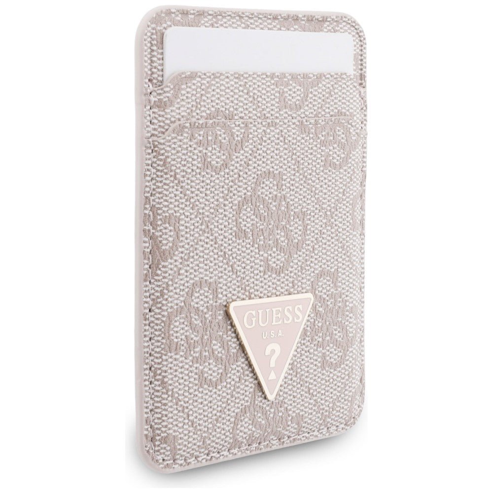 Guess MagSafe Θήκη για Κάρτες με Universal Λουράκι Καρπού - Triangle - Pink