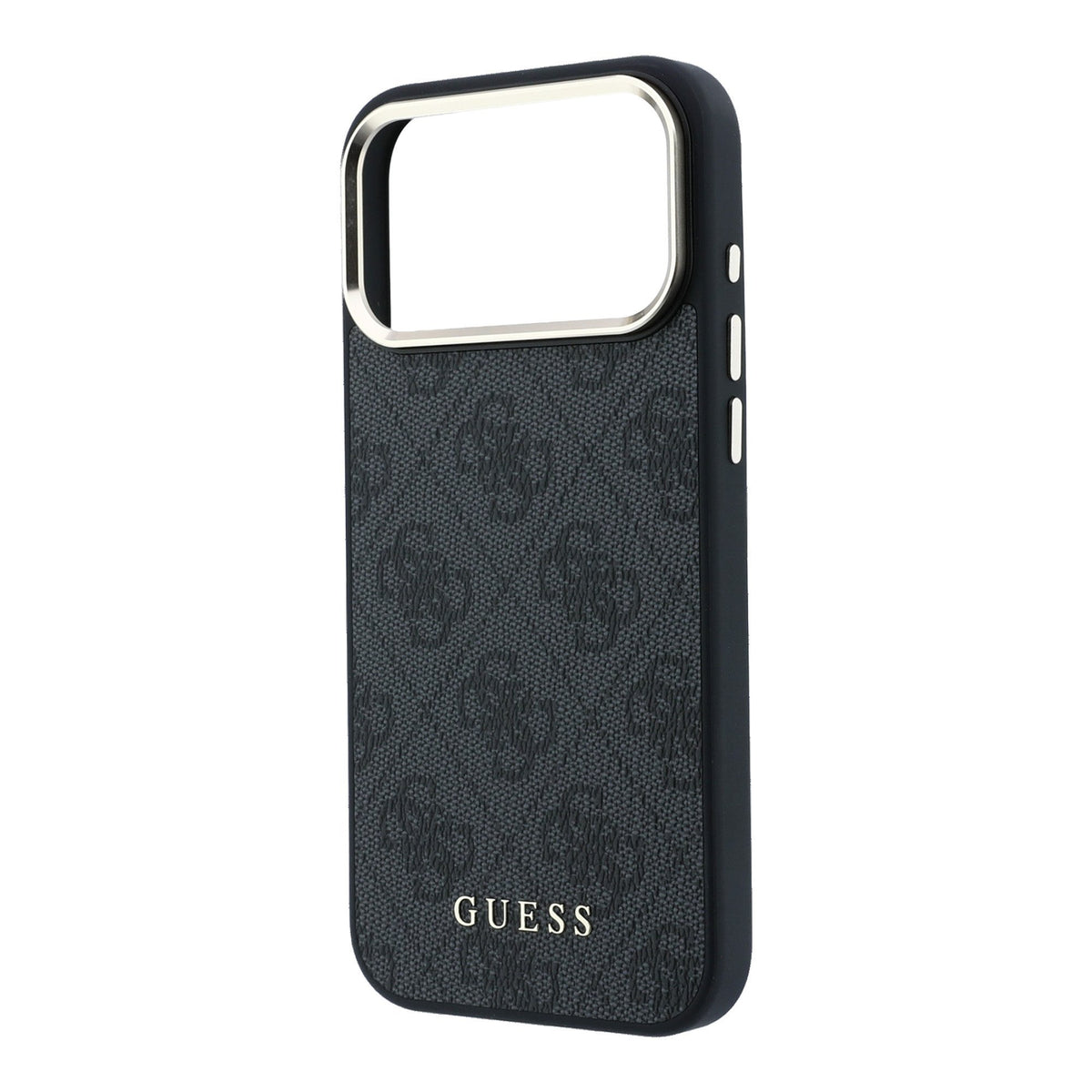 Guess iPhone 17 Pro / iPhone 18 Pro - Σκληρή Θήκη με Πλαίσιο Σιλικόνης και Επένδυση Οικολογικού Δέρματος - PU Leather 4G Gold Frame MagSafe - Black