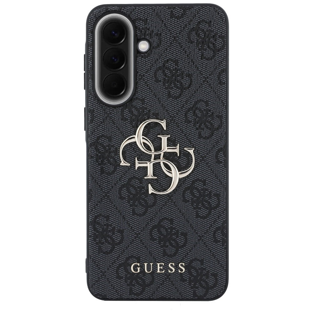 Guess Samsung Galaxy A37 5G - 4G Big Metal Logo - Θήκη με Επένδυση Συνθετικού Δέρματος - Black