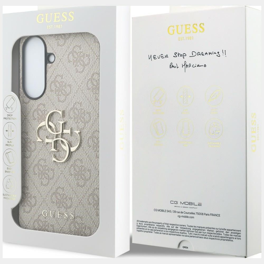Guess Samsung Galaxy A37 5G - 4G Big Metal Logo - Θήκη με Επένδυση Συνθετικού Δέρματος - Pink