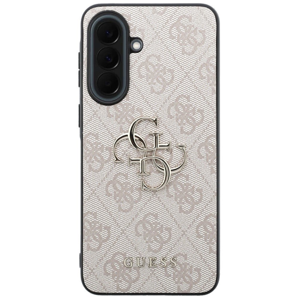 Guess Samsung Galaxy A37 5G - 4G Big Metal Logo - Θήκη με Επένδυση Συνθετικού Δέρματος - Pink