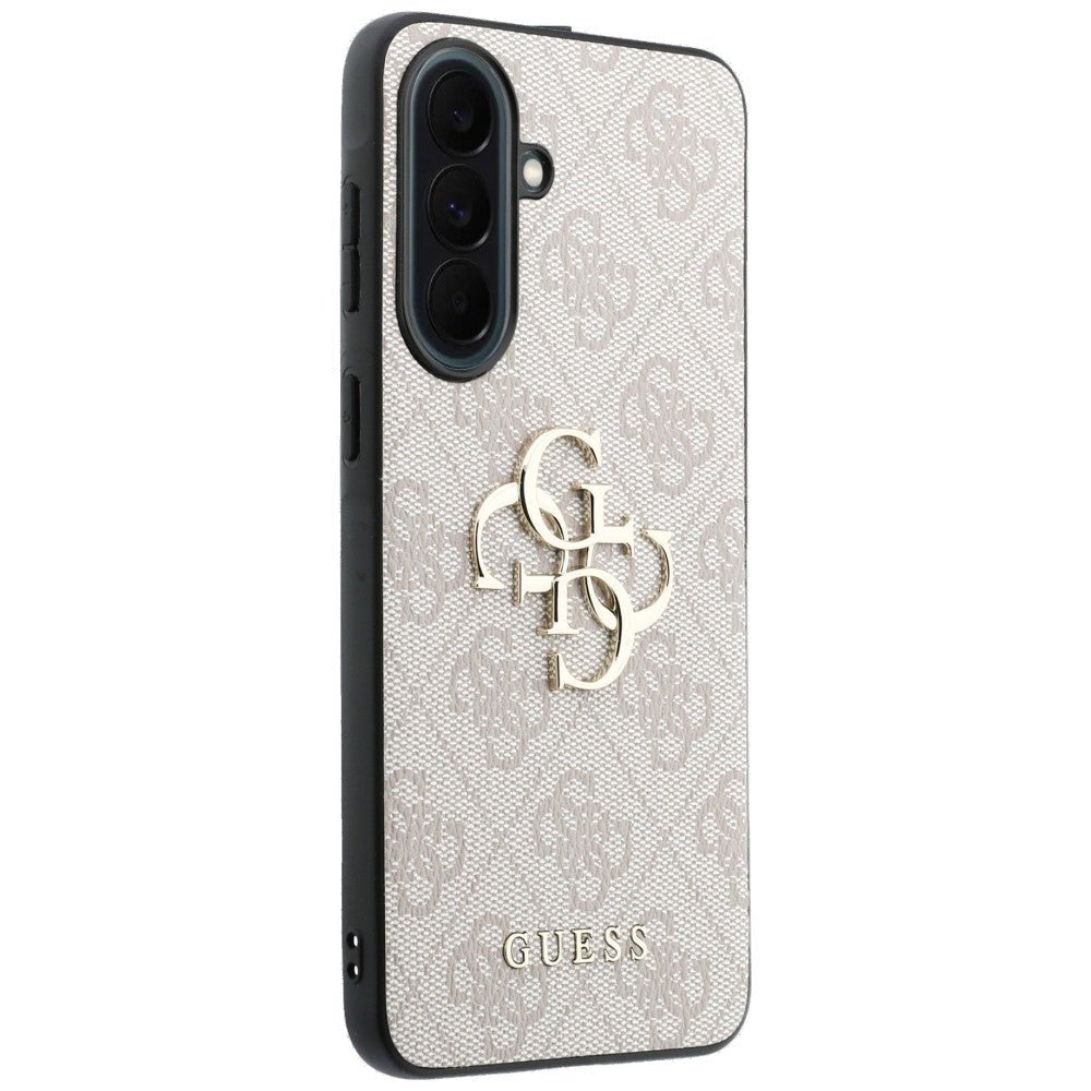 Guess Samsung Galaxy A37 5G - 4G Big Metal Logo - Θήκη με Επένδυση Συνθετικού Δέρματος - Pink