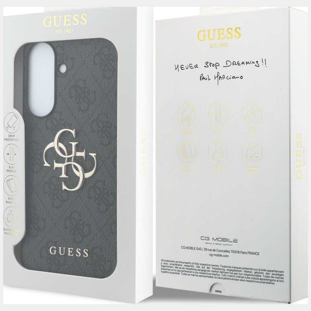 Guess Samsung Galaxy A57 5G - 4G Big Metal Logo - Θήκη με Επένδυση Συνθετικού Δέρματος - Black