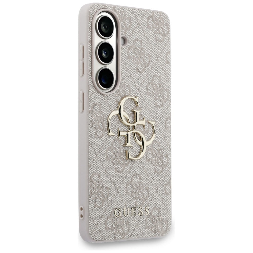 Guess Samsung Galaxy S26 - Σκληρή Θήκη με Πλαίσιο Σιλικόνης και Επένδυση Συνθετικού Δέρματος - 4G Big Metal Logo - Pink