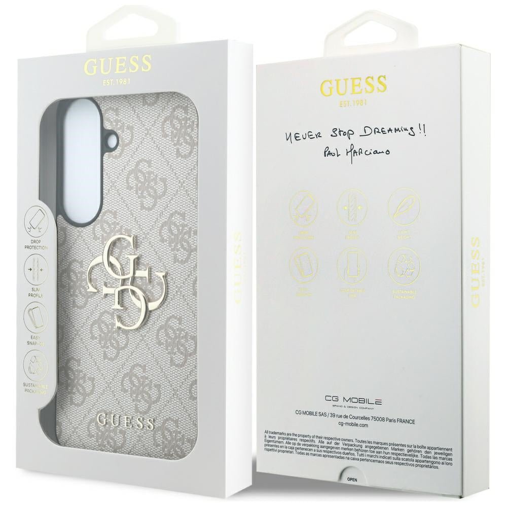 Guess Samsung Galaxy S26 FE - Θήκη με Επένδυση Συνθετικού Δέρματος - Leather 4G Metal Logo - Pink