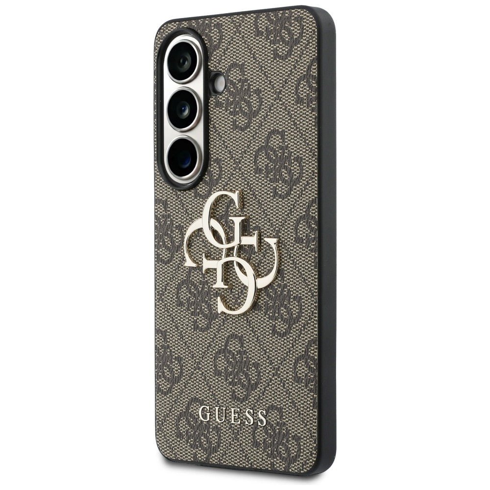 Guess Samsung Galaxy S26 Plus - Σκληρή Θήκη με Πλαίσιο Σιλικόνης και Επένδυση Συνθετικού Δέρματος - 4G Big Metal Logo - Brown