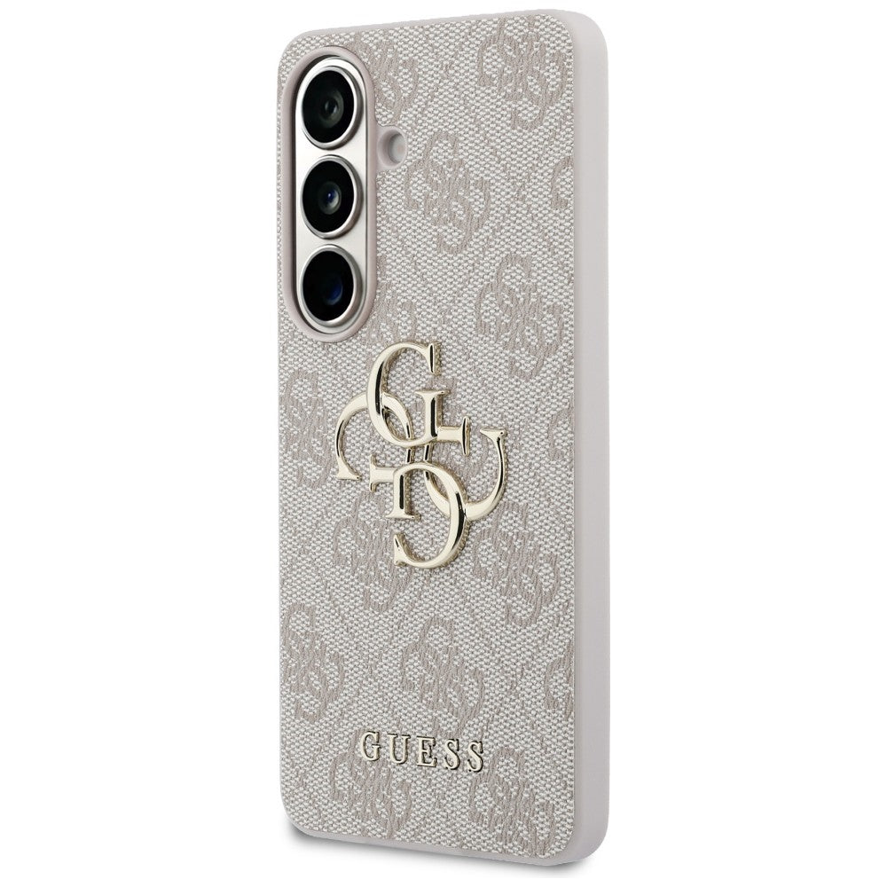 Guess Samsung Galaxy S26 Plus - Σκληρή Θήκη με Πλαίσιο Σιλικόνης και Επένδυση Συνθετικού Δέρματος - 4G Big Metal Logo - Pink