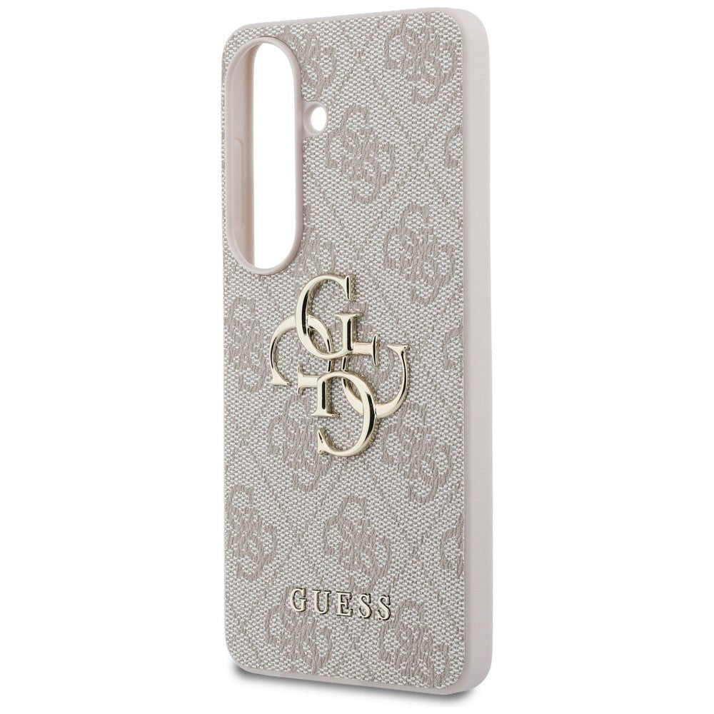 Guess Samsung Galaxy S26 Plus - Σκληρή Θήκη με Πλαίσιο Σιλικόνης και Επένδυση Συνθετικού Δέρματος - 4G Big Metal Logo - Pink