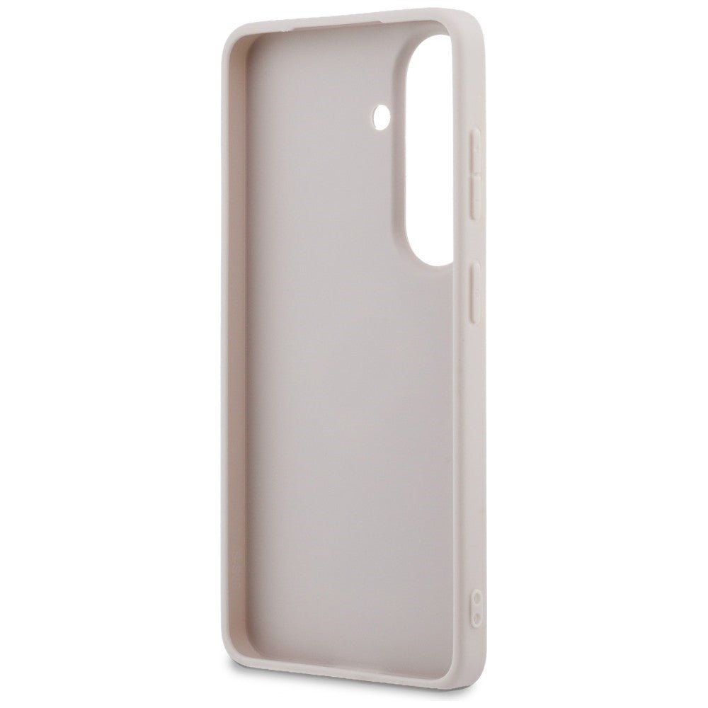 Guess Samsung Galaxy S26 Plus - Σκληρή Θήκη με Πλαίσιο Σιλικόνης και Επένδυση Συνθετικού Δέρματος - 4G Big Metal Logo - Pink