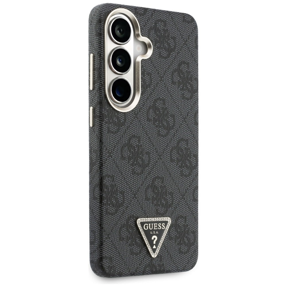 Guess Samsung Galaxy S26 - Σκληρή Θήκη με Πλαίσιο Σιλικόνης και Επένδυση Συνθετικού Δέρματος MagSafe - 4G Triangle Logo - Black