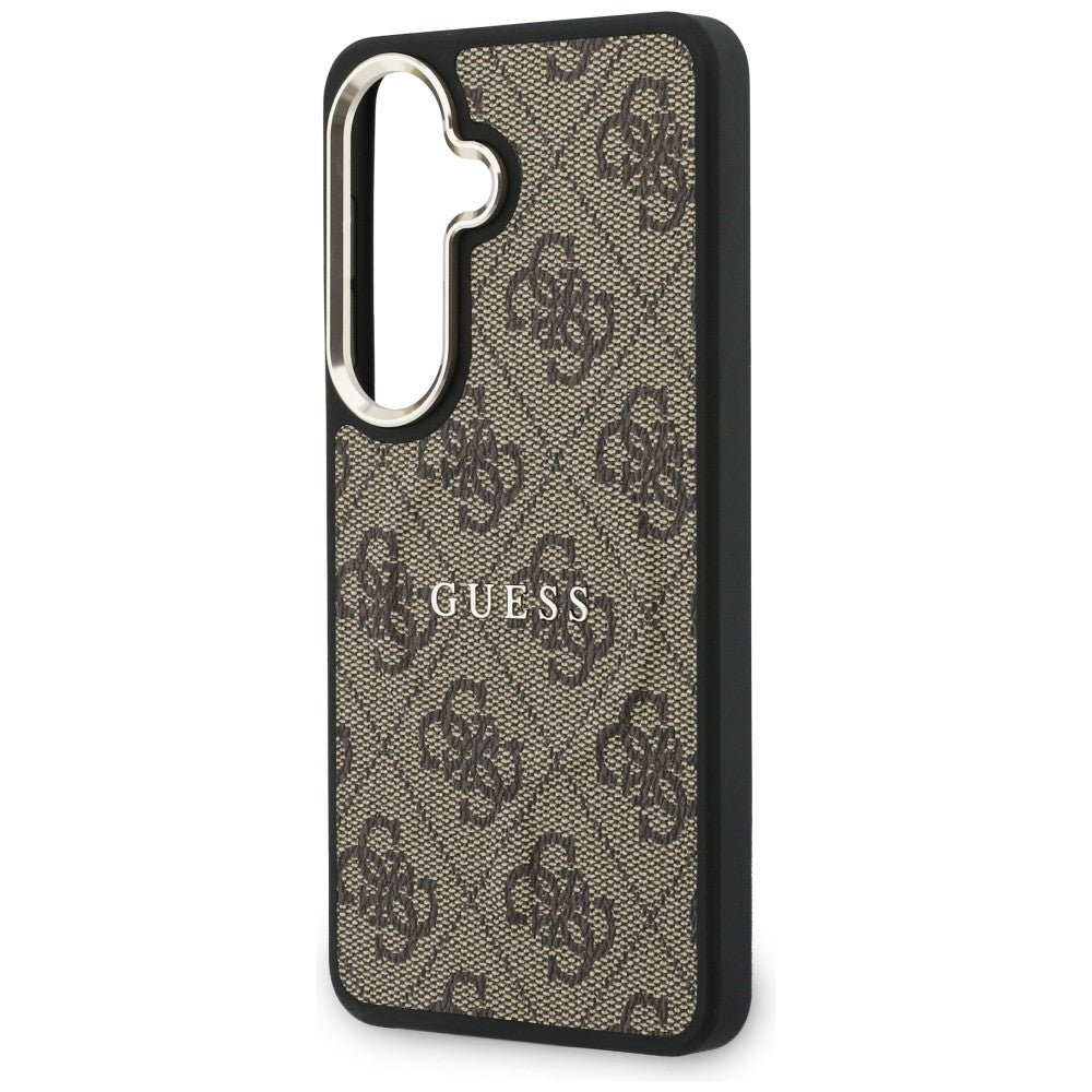 Guess Samsung Galaxy S26 - Σκληρή Θήκη με Πλαίσιο Σιλικόνης MagSafe - 4G Embossed Ring - Brown