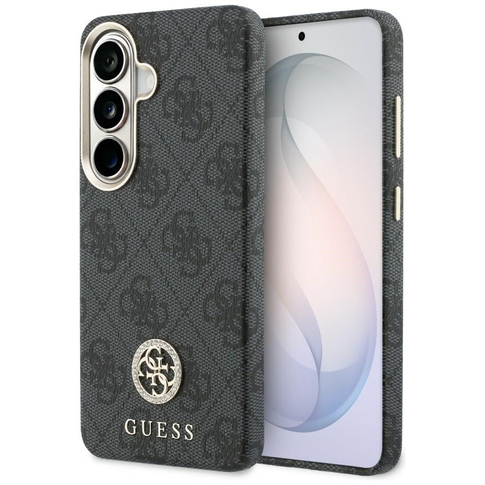 Guess Samsung Galaxy S26 - Σκληρή Θήκη με Πλαίσιο Σιλικόνης MagSafe - 4G Rhinestone Round Logo - Black